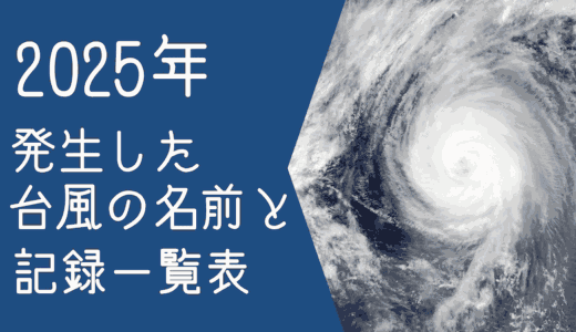 2025年に発生した台風の名前と記録一覧表